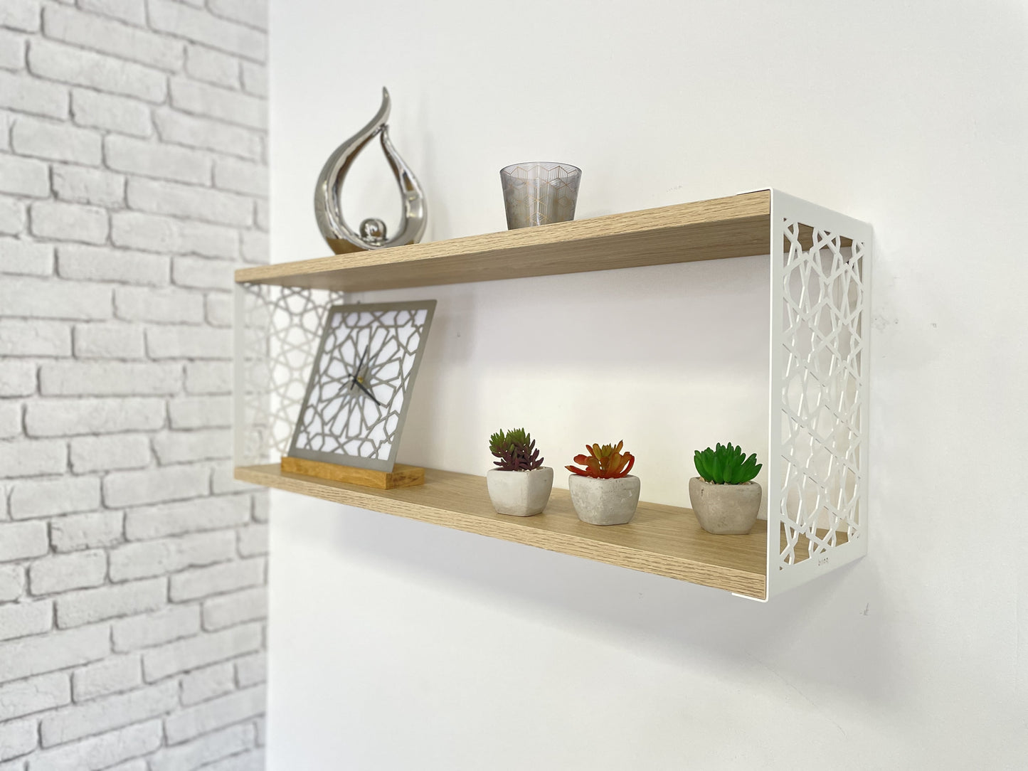 Étagère Damas en métal avec mélaminé chêne